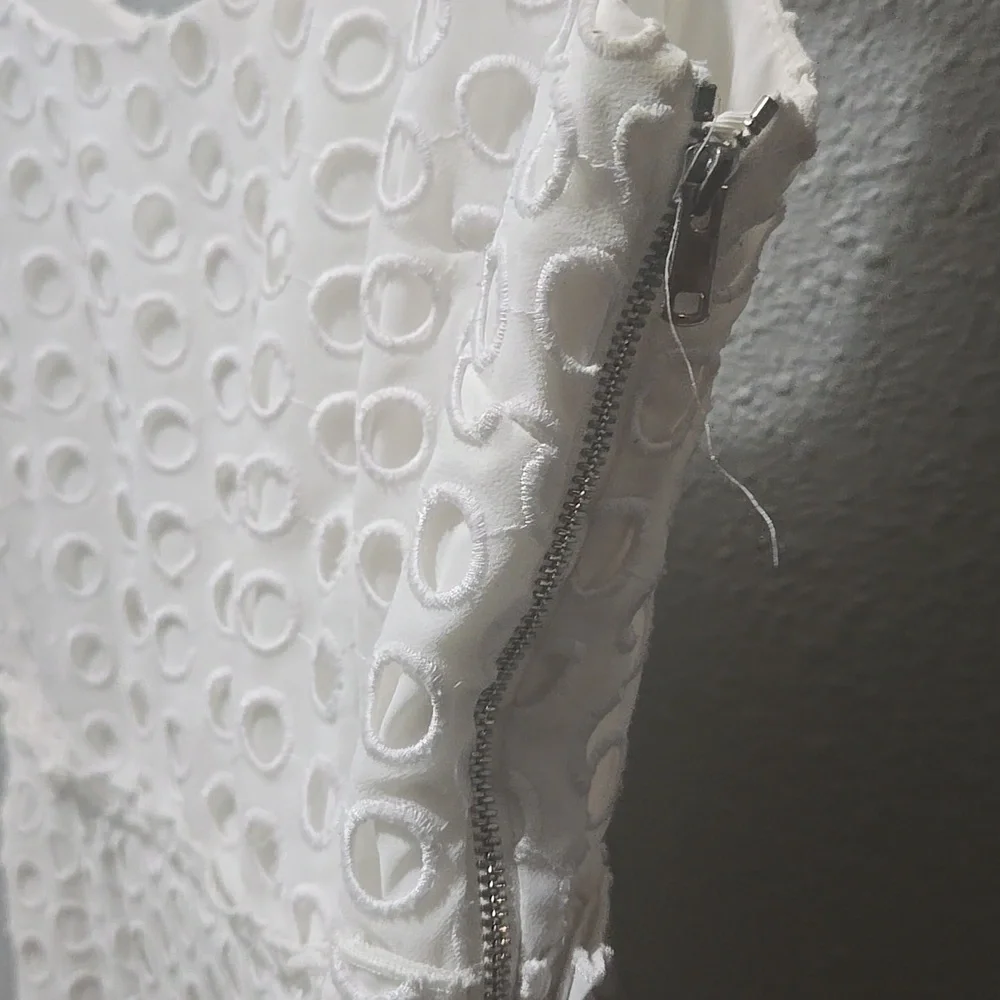 Ann Taylor White Eyelet Mini Dress - Picture 3 of 4